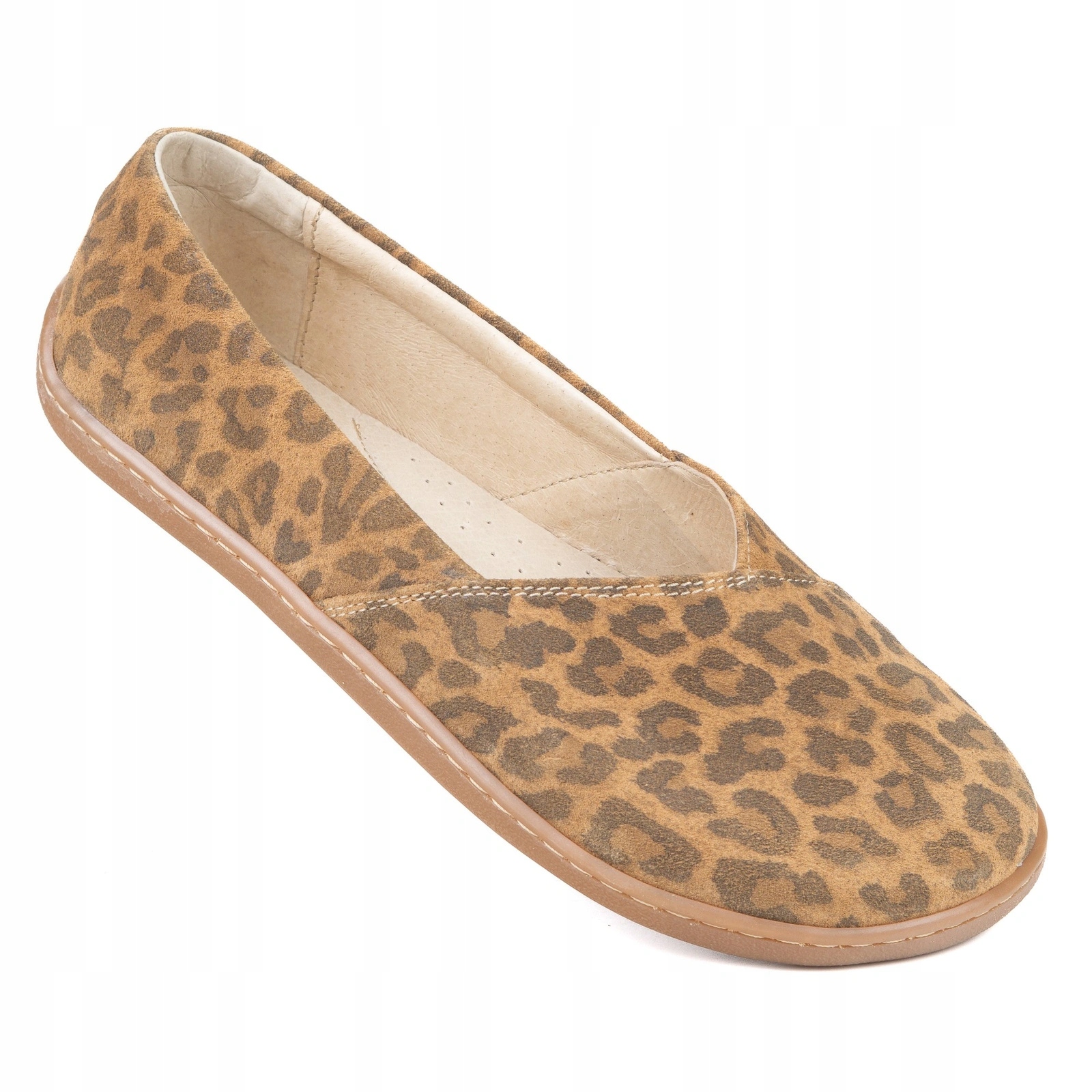 Dámské barefoot baleríny Ease lehké kožené panterka velur 41