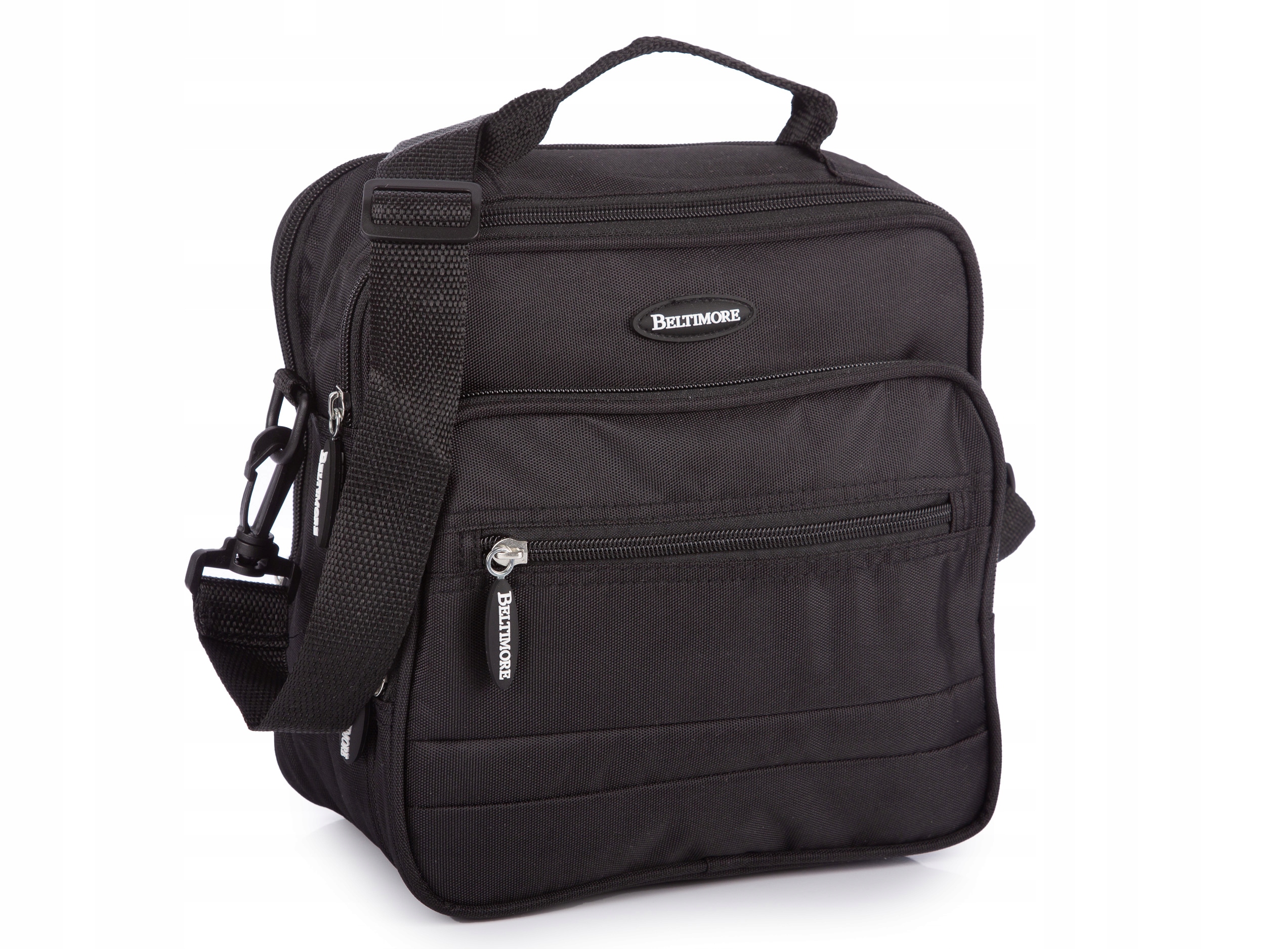 Pionowa średnia torba męska na ramię materiałowa do pracy na studia lekka