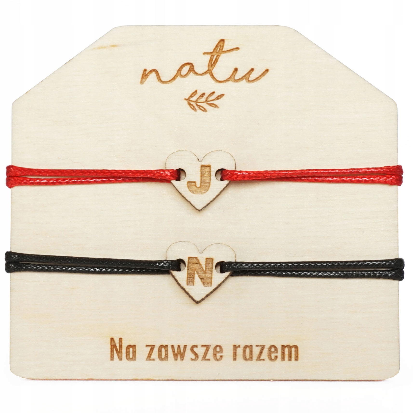 

Bransoletki dla pary Serce literka Grawer handmade
