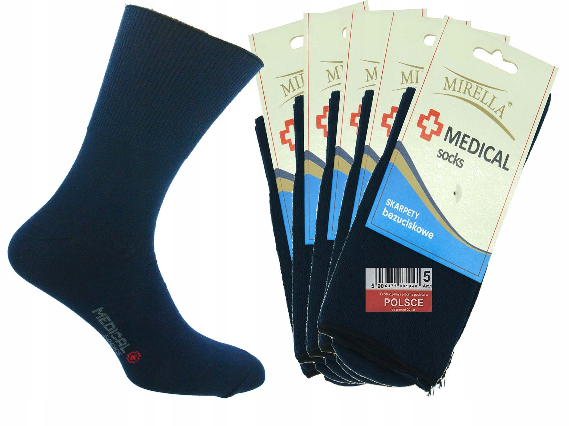 

Skarpety zdrowotne Medical 38-40 Granat 5-pak