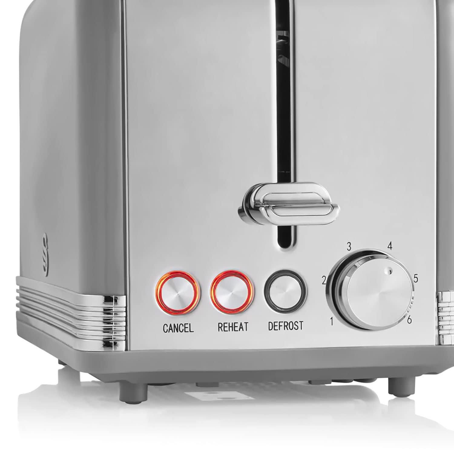 SWAN Retro Toster 2-Slotowy Vintage Design 6 Poziomów Szary 815W — miniatura 5