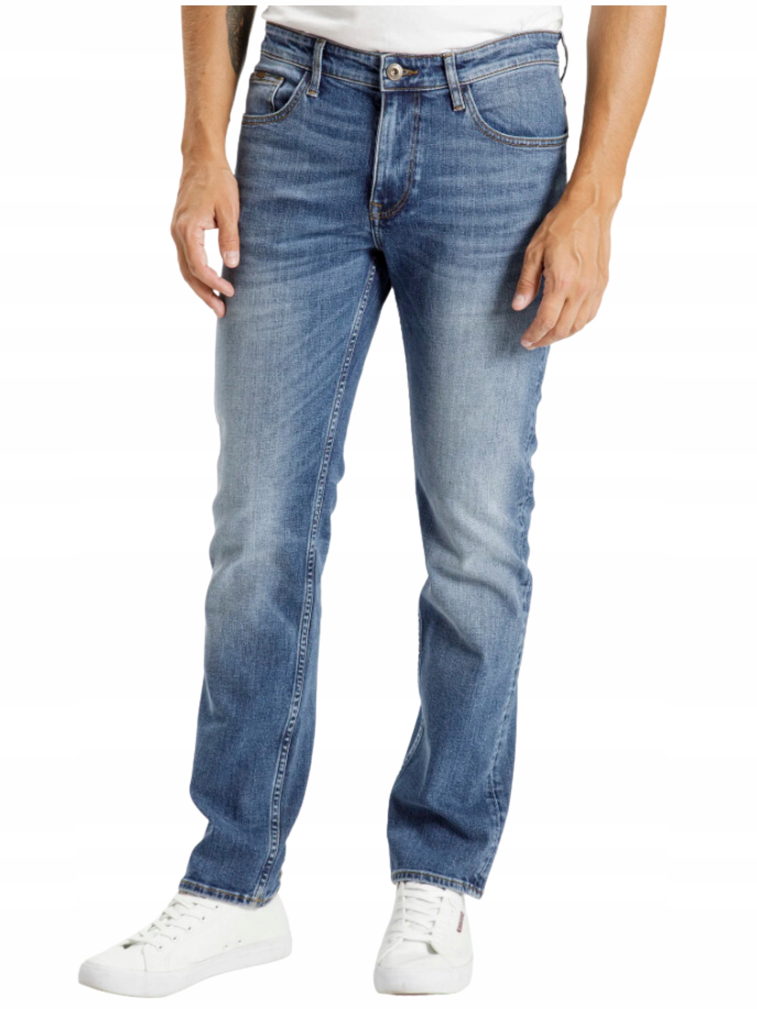 Cross Jeans Jack Spodnie Męskie Klasyczne Niebieskie Przecierane W34 L30