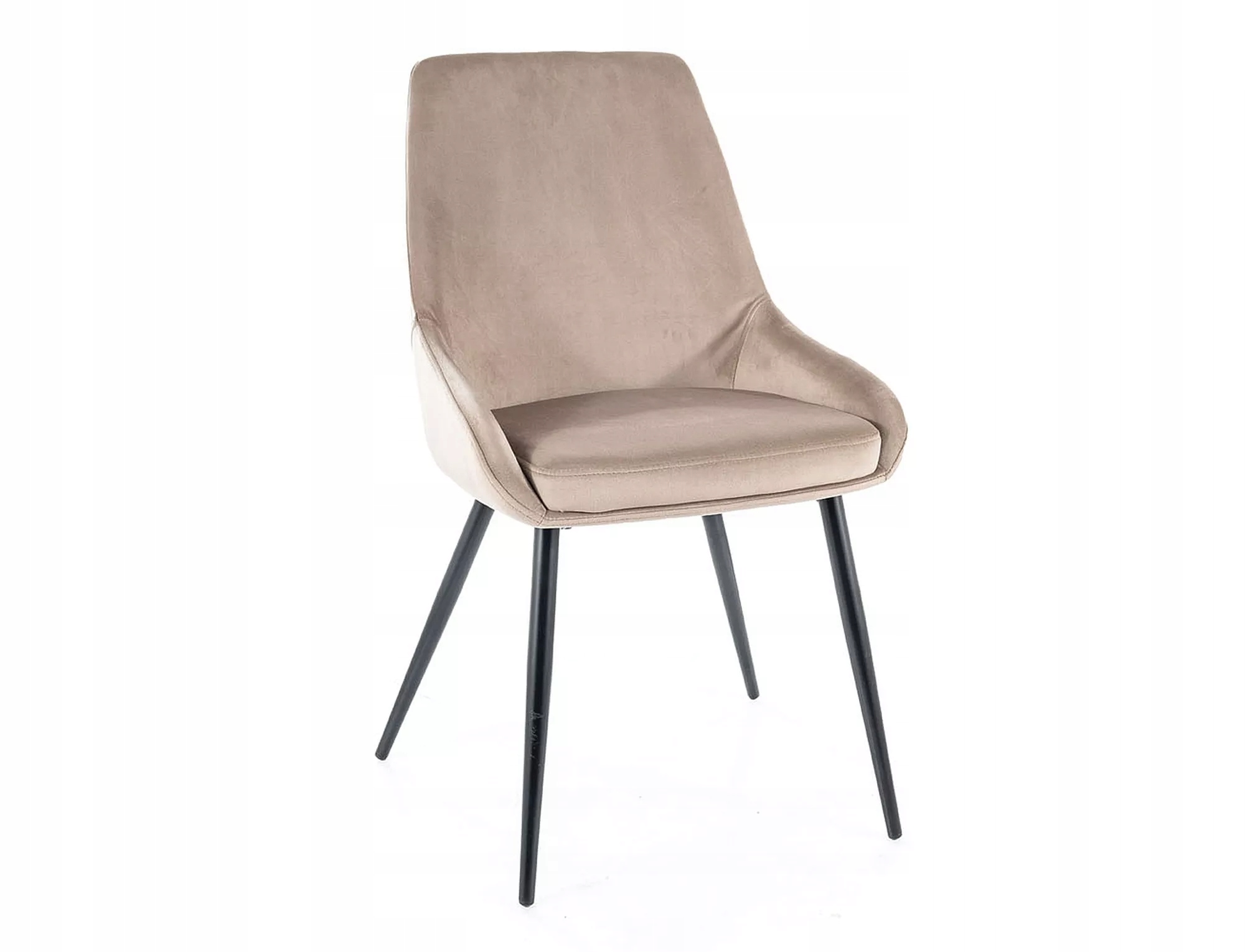 Čalúnená stolička Cobe Velvet čierna/tmavo béžová Sig