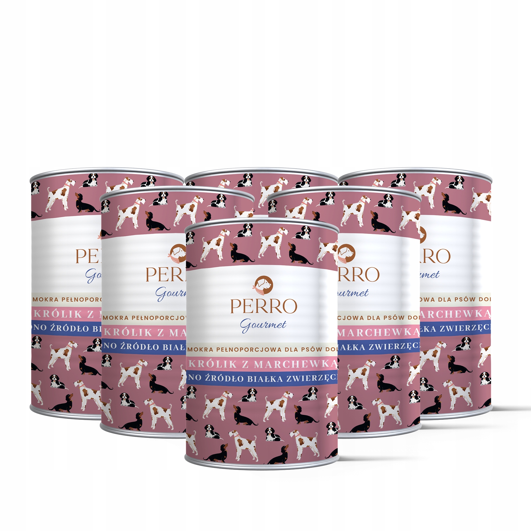 Perro Gourmet Monoproteinové Krmivo Vlhký králík s mrkví pro psa 6x400 g