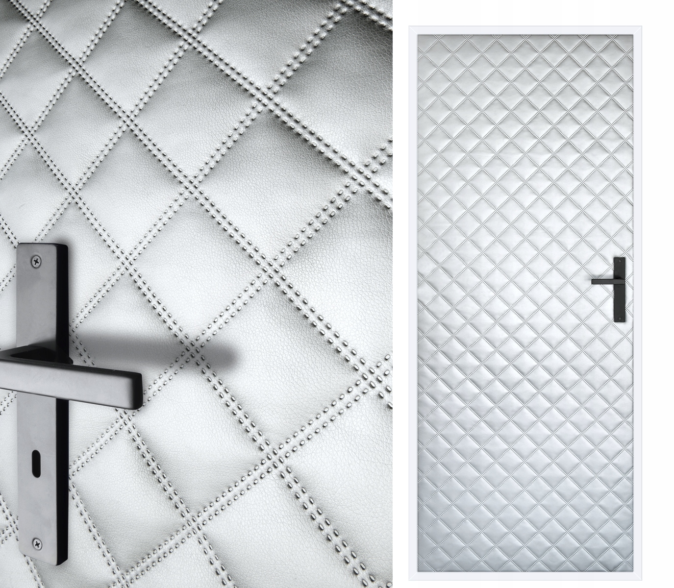 Stříbrná 115x215 Dveřní Čalounění Potah na vnější dveře Zateplení