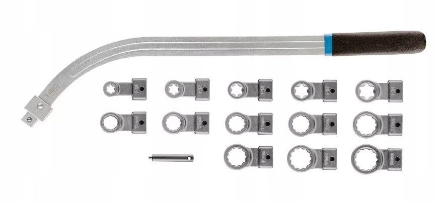 Kľúč na demontáž napínačov s vymeniteľnými koncovkami – sada 14 ks