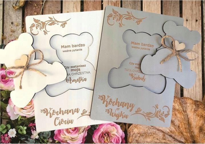 Czy zostaniesz moją CHRZESTNĄ CHRZESTNYM * GRAWER Kolor biały