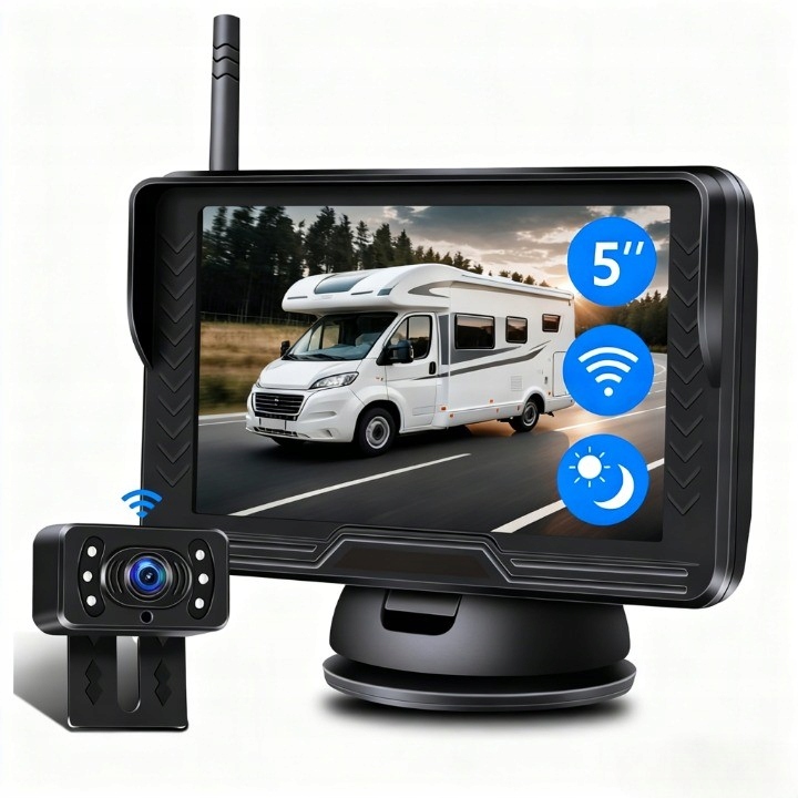 Couvací kamera bezdrátová monitor 5'' IP68 AW5 linie pro couvání noční režim