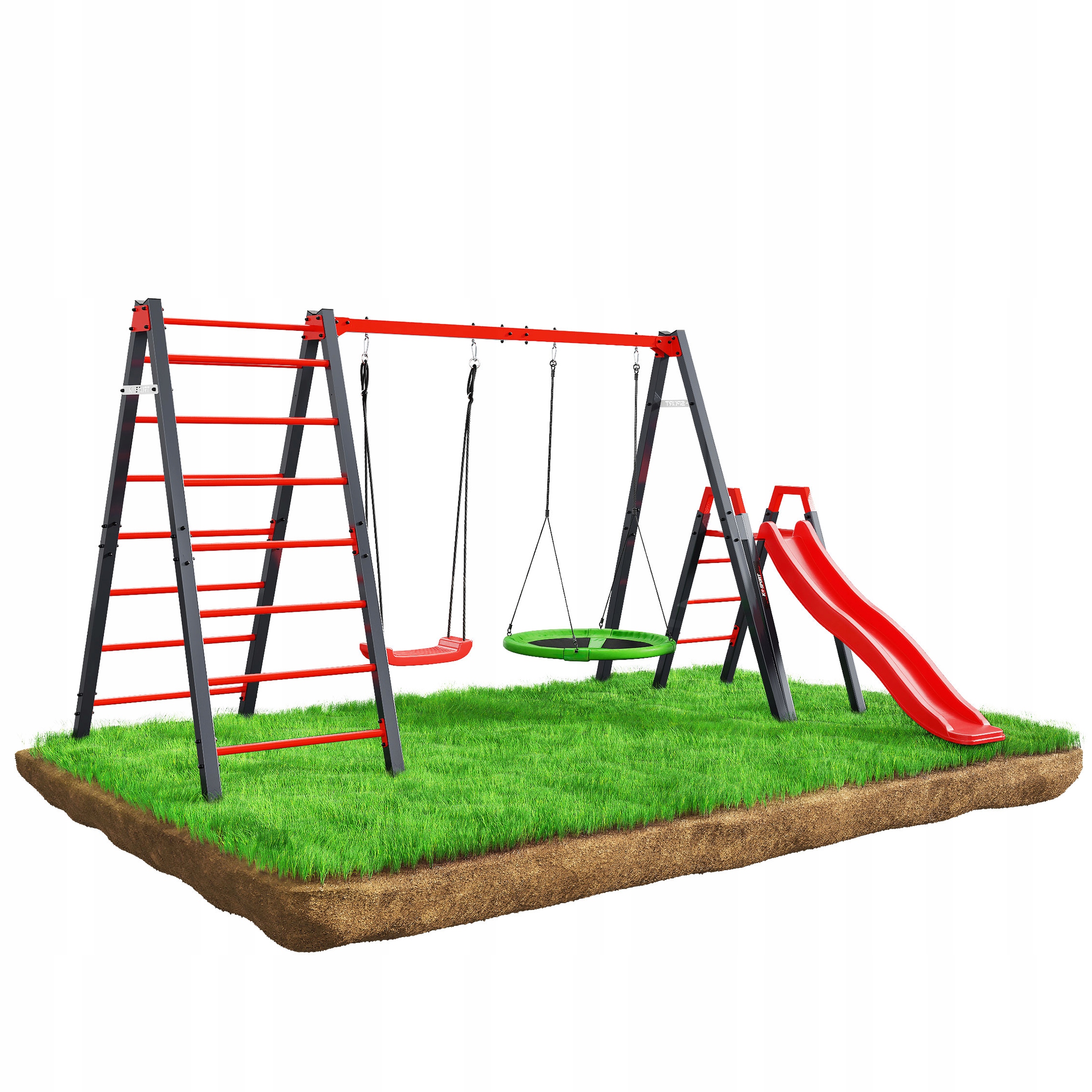 Houpačka Rám pro děti Zahradní Skluzavka Bocianie Hnízdo kovová