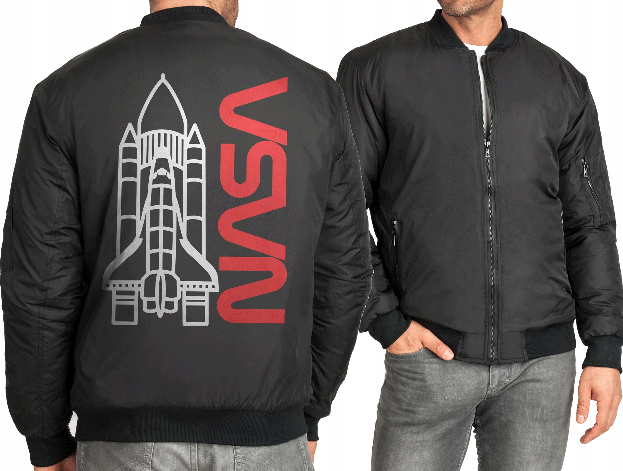 

Kurtka Męska Nasa Bomberka Przejściowa Czarna