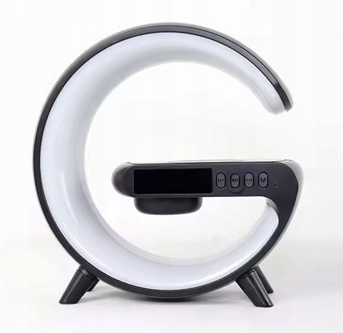 Lampka Nocna Led lampa dźwiękowa ładowanie telefonu Czarna radio