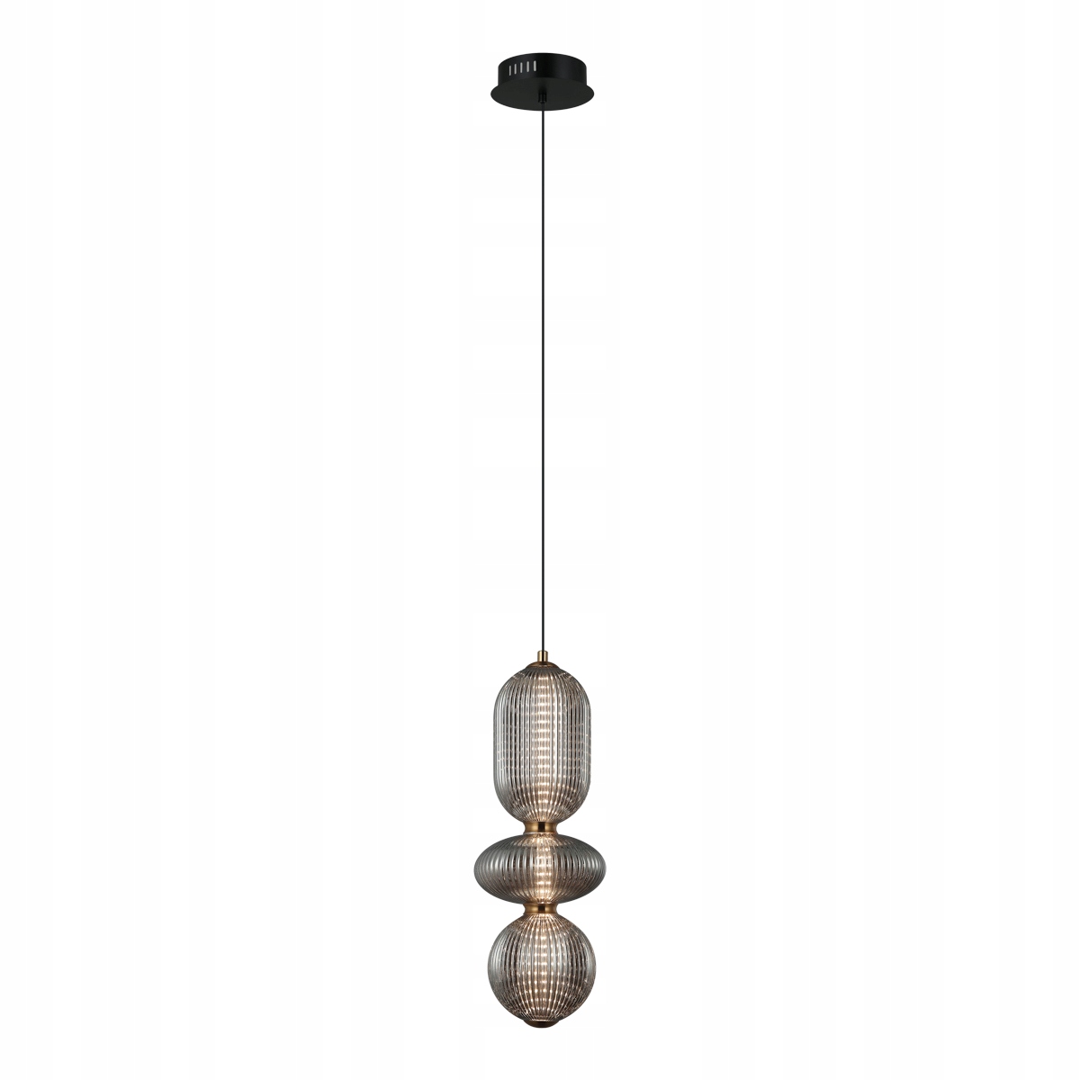 Závesná Led lampa 15W Nico čierna Italux Sklenená dymová clona