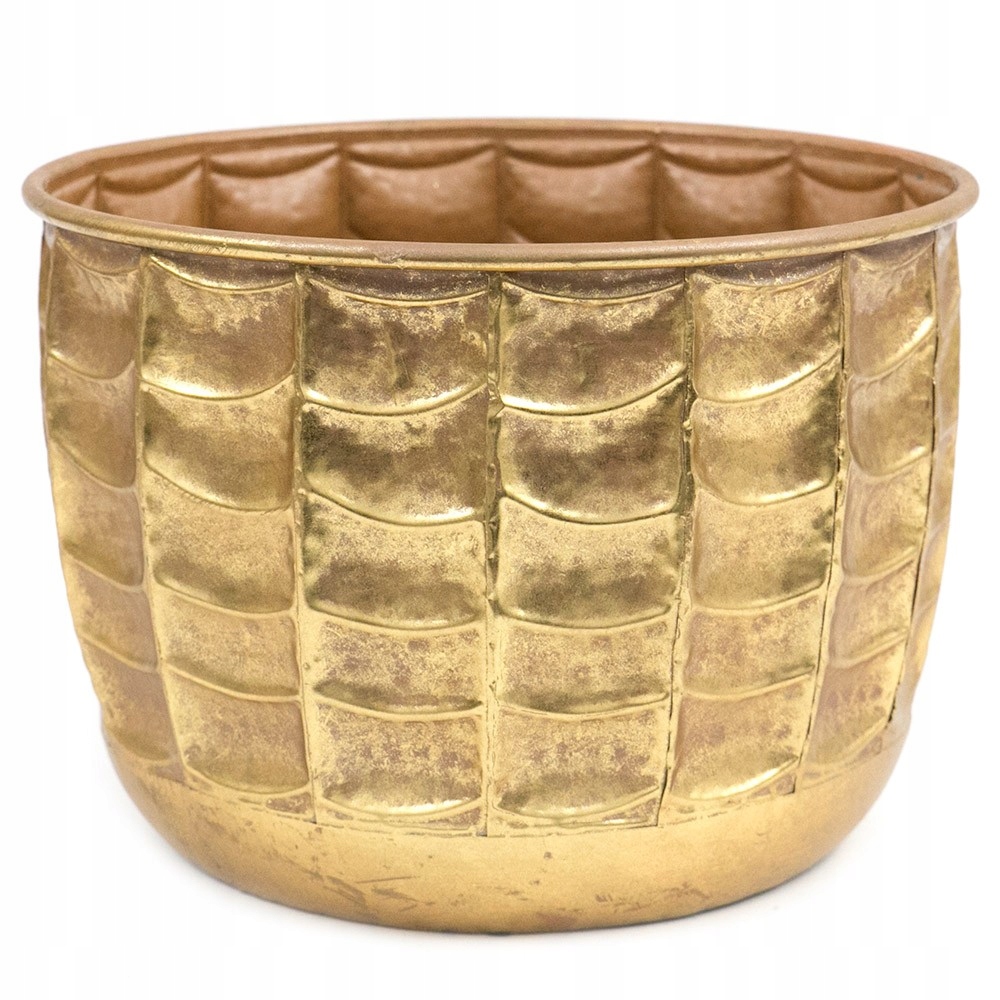 

Doniczka Osłonka Metalowa Złota 33x23cm ZDOBIONA30