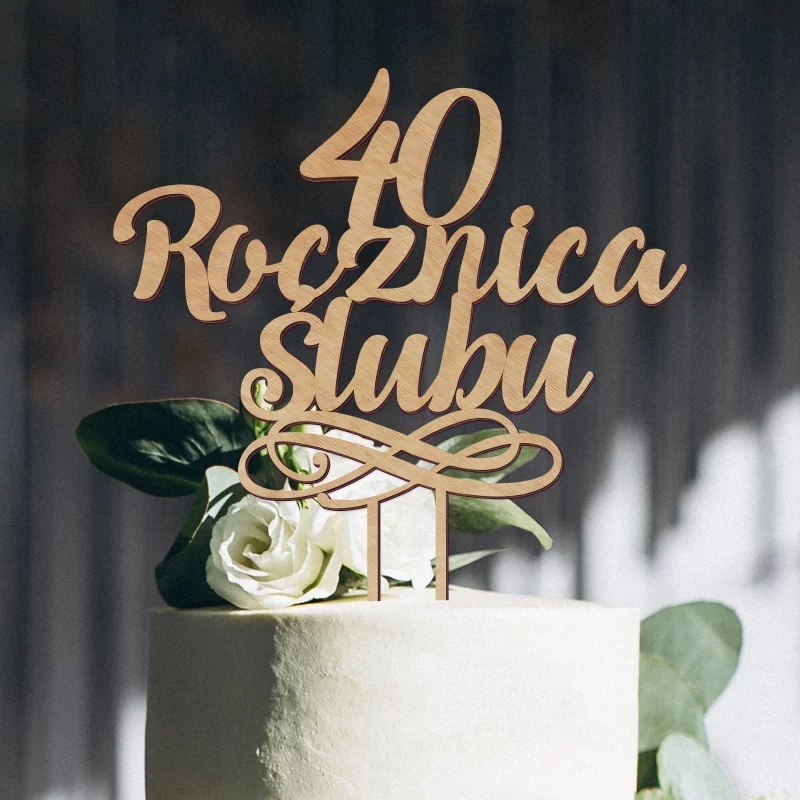 TOPPER na tort ozdoba na Rocznicę Ślubu Marka bez marki