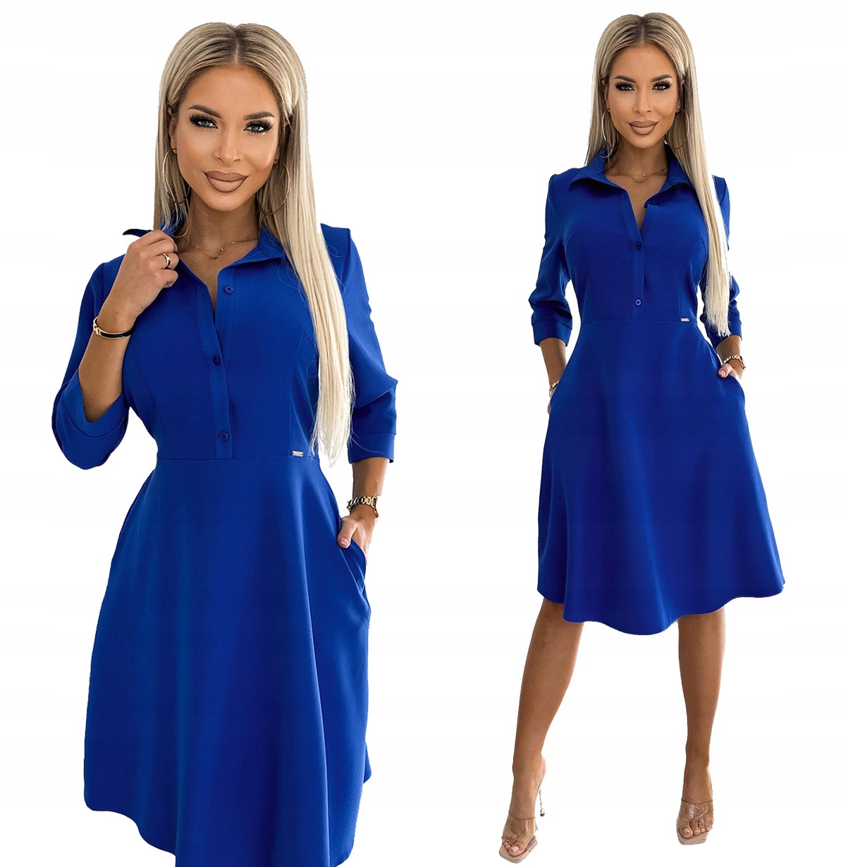 Každodenní Košilové Šaty S Límcem Knoflíky Se Zavazováním V Pase Chabrová XL