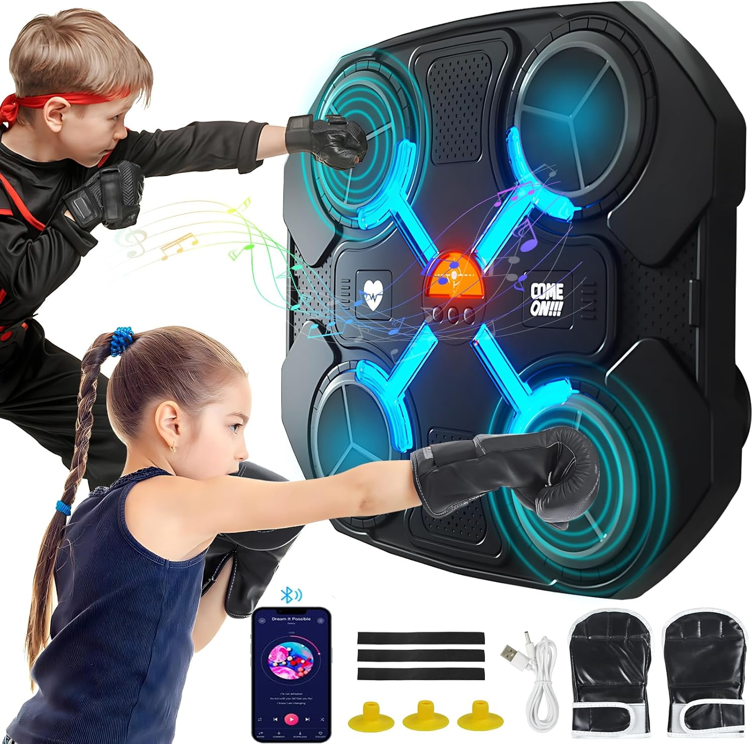 Music Boxing Machine Bluetooth W Treningowy Ściana Bokserska Usb Z Rękawice
