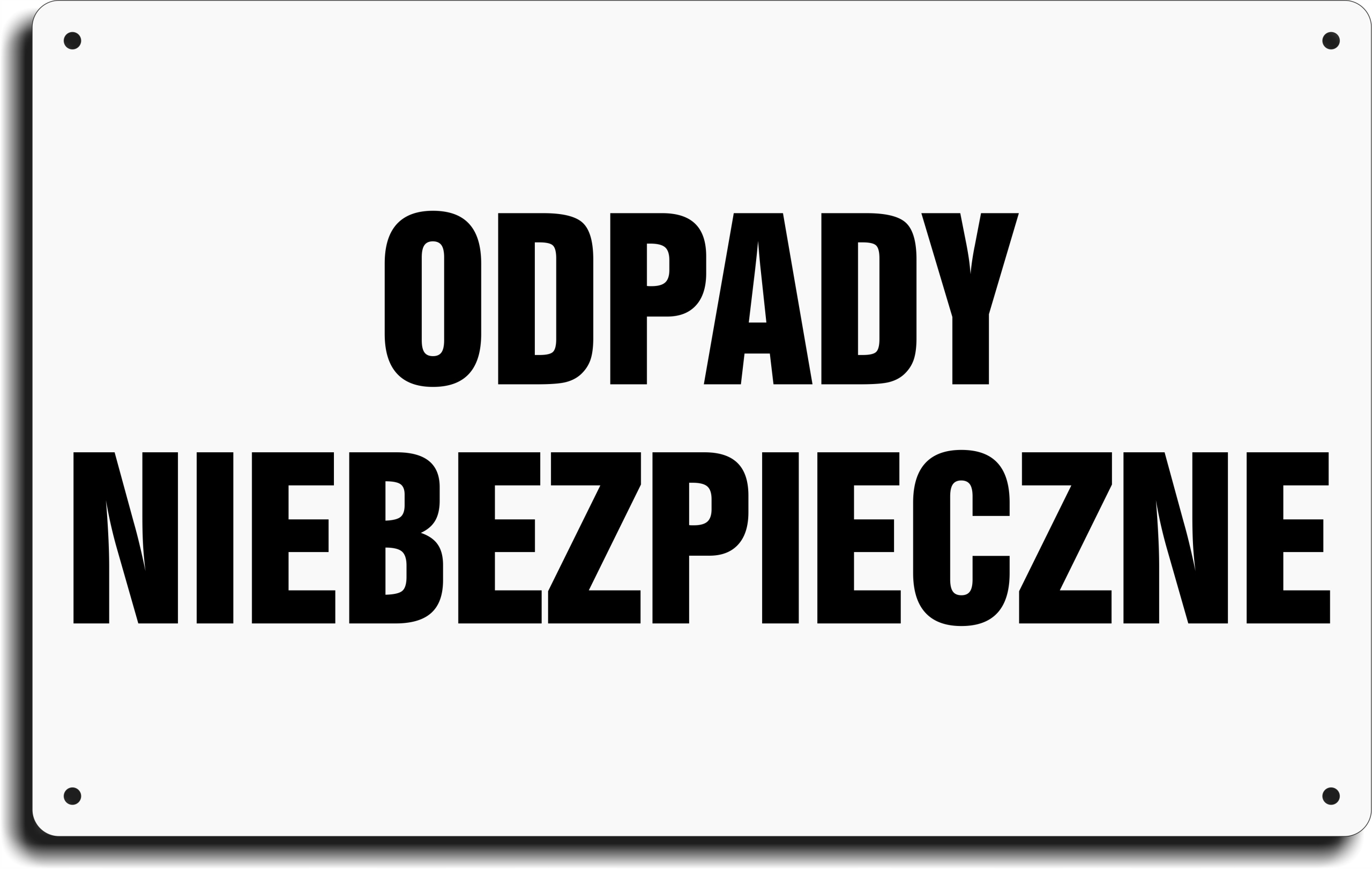 

Odpady Niebezpieczne Tablica Tabliczka 40x25cm Uv