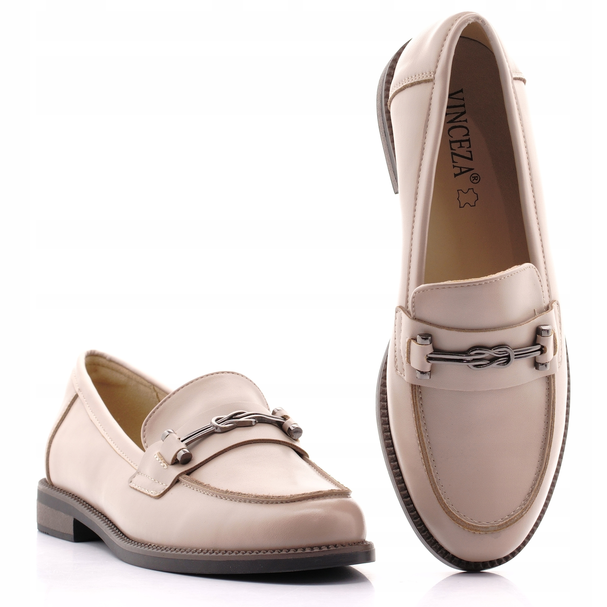 Vinceza Skóra Mokasyny Lordsy Buty Damskie Skórzane Półbuty 18132 37