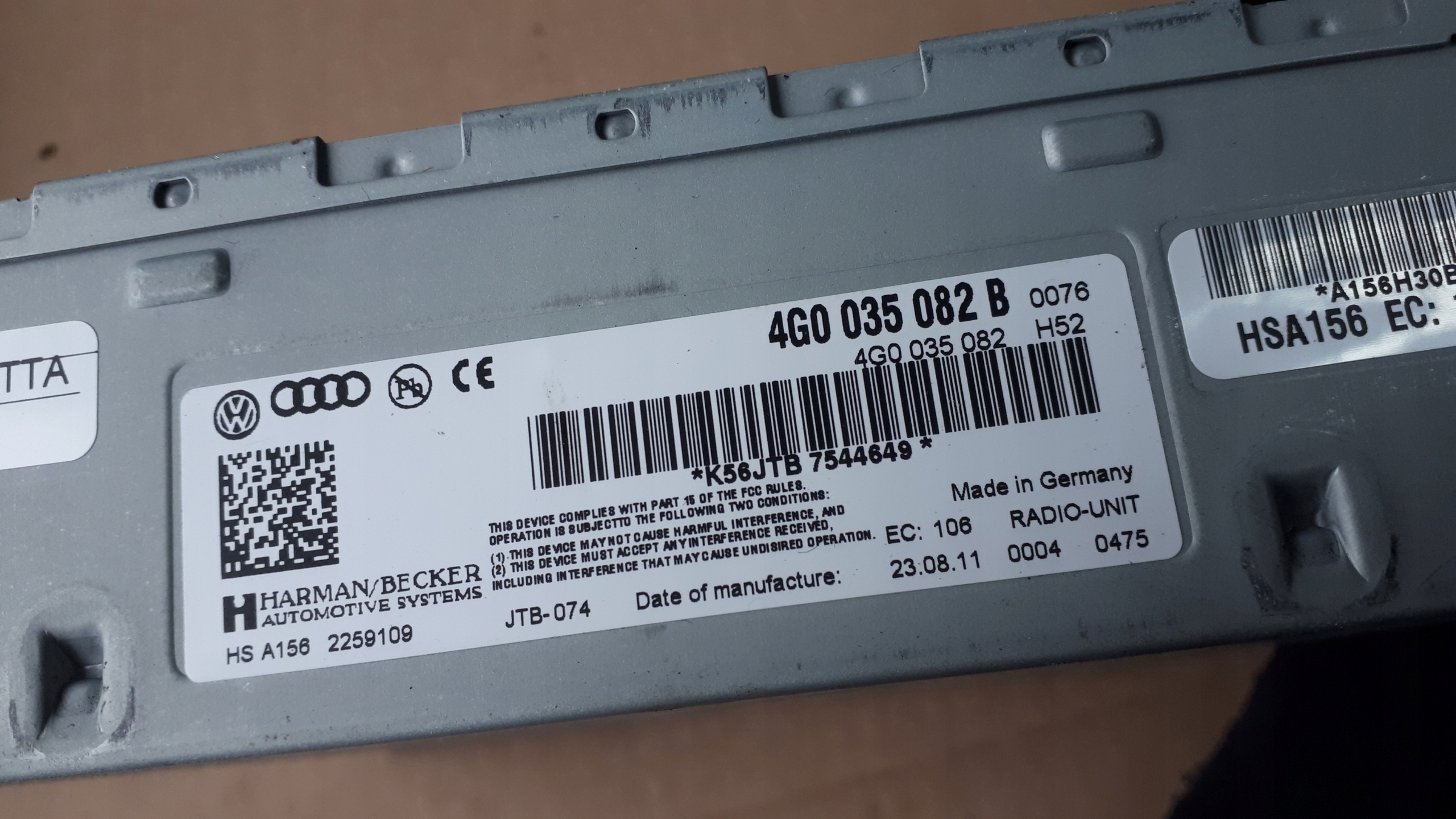 S4 B8 A4 TUNER MODULO RADIA 4G0035082B A5 S5 Q5