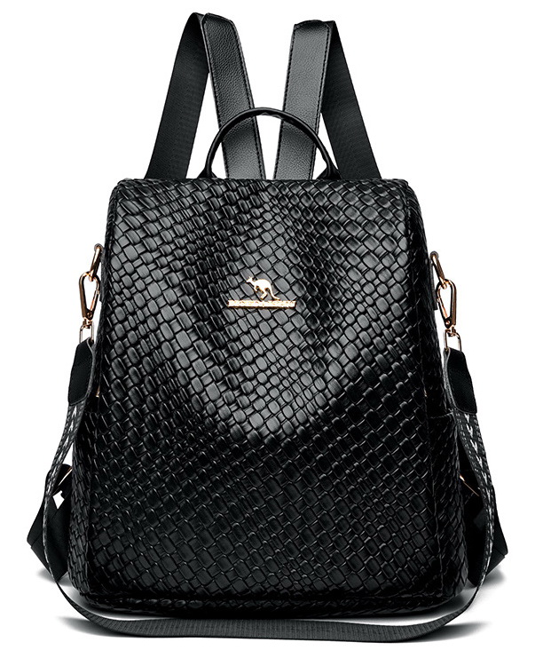 Plecak Damski Torba Plecaczek Czarny Miejski Pojemny Antykradzieżowy