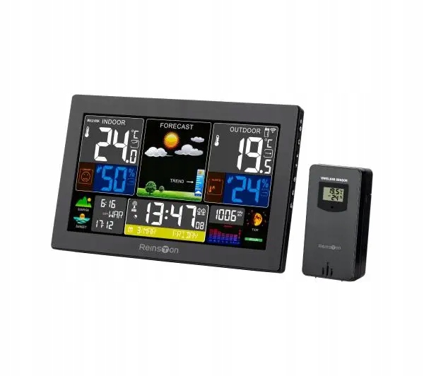 Stacja pogody z czujnikiem zewnętrznym Reinston Espog 07 Alarm Zegar