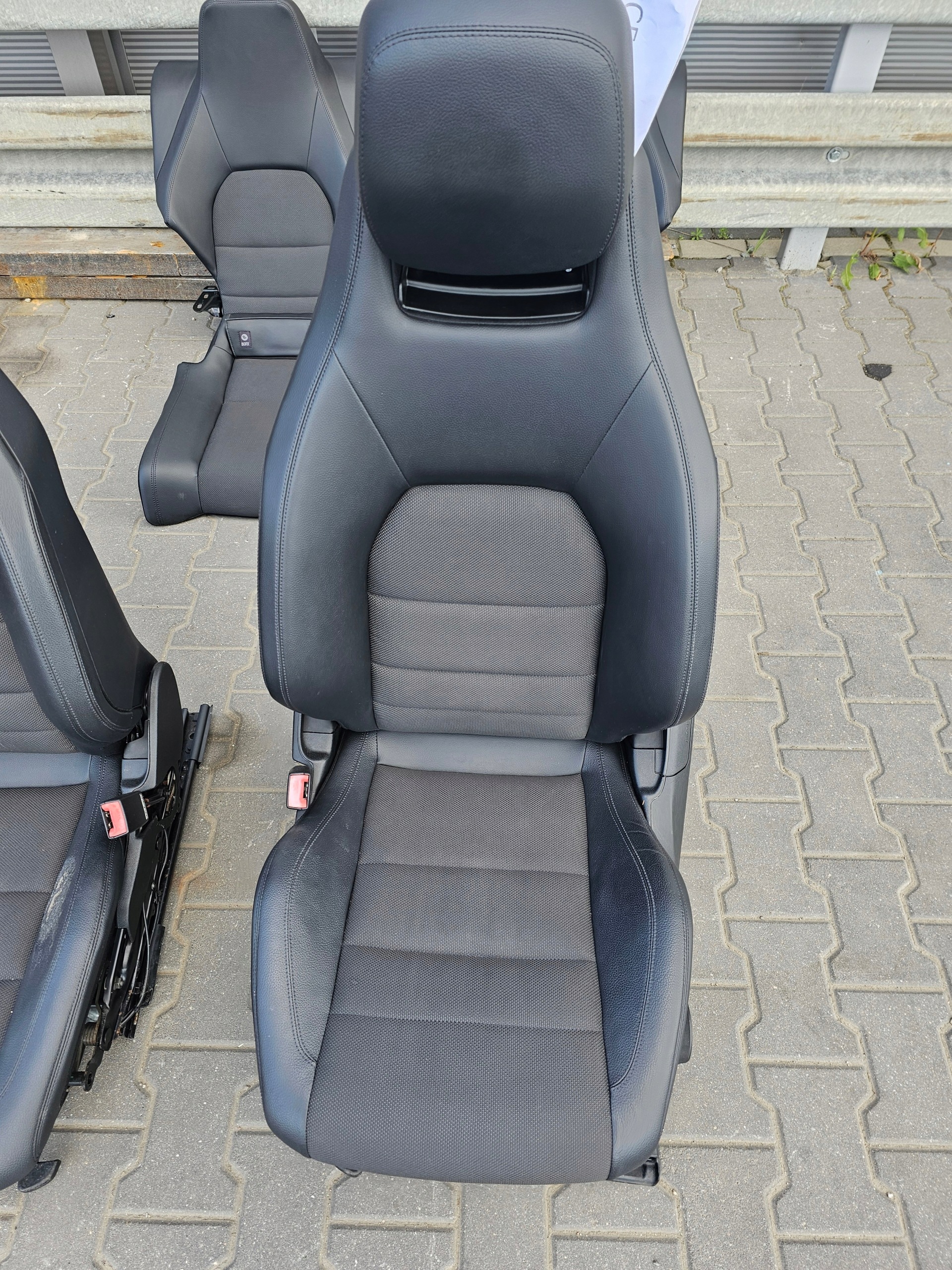 MERCEDES C W204 204 COUPE Sitz KOMPLET Halbleder UK