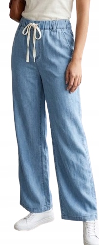 Lehké Kalhoty Typu Palazzo – Efekt Jeans-xs-miss Bonbon Premium Denim Itali