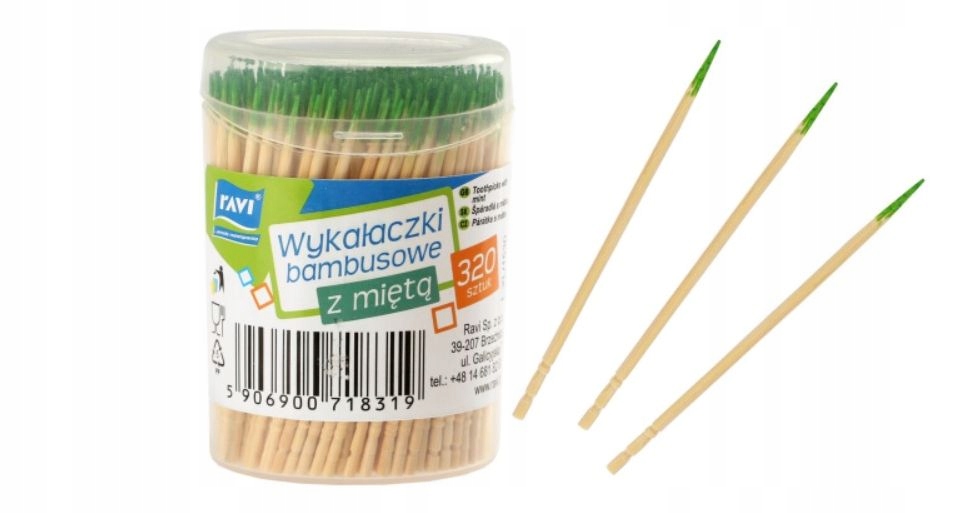 

Ravi Wykałaczki Bambusowe z Miętą 320SZT