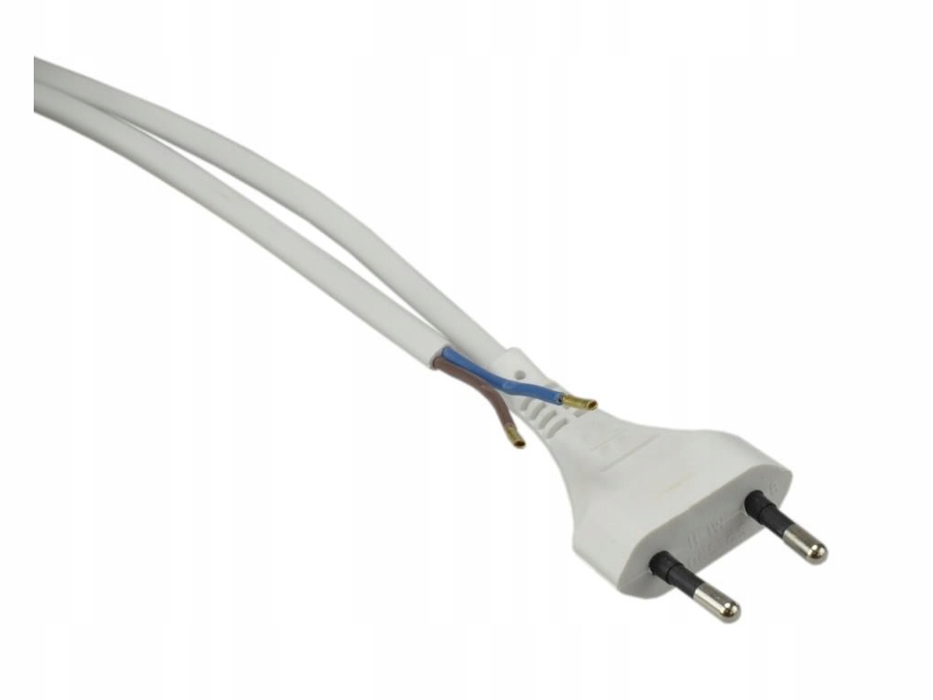 

Przewód Kabel 2m 2x0,75mm2 z wtyczką Euro Biały