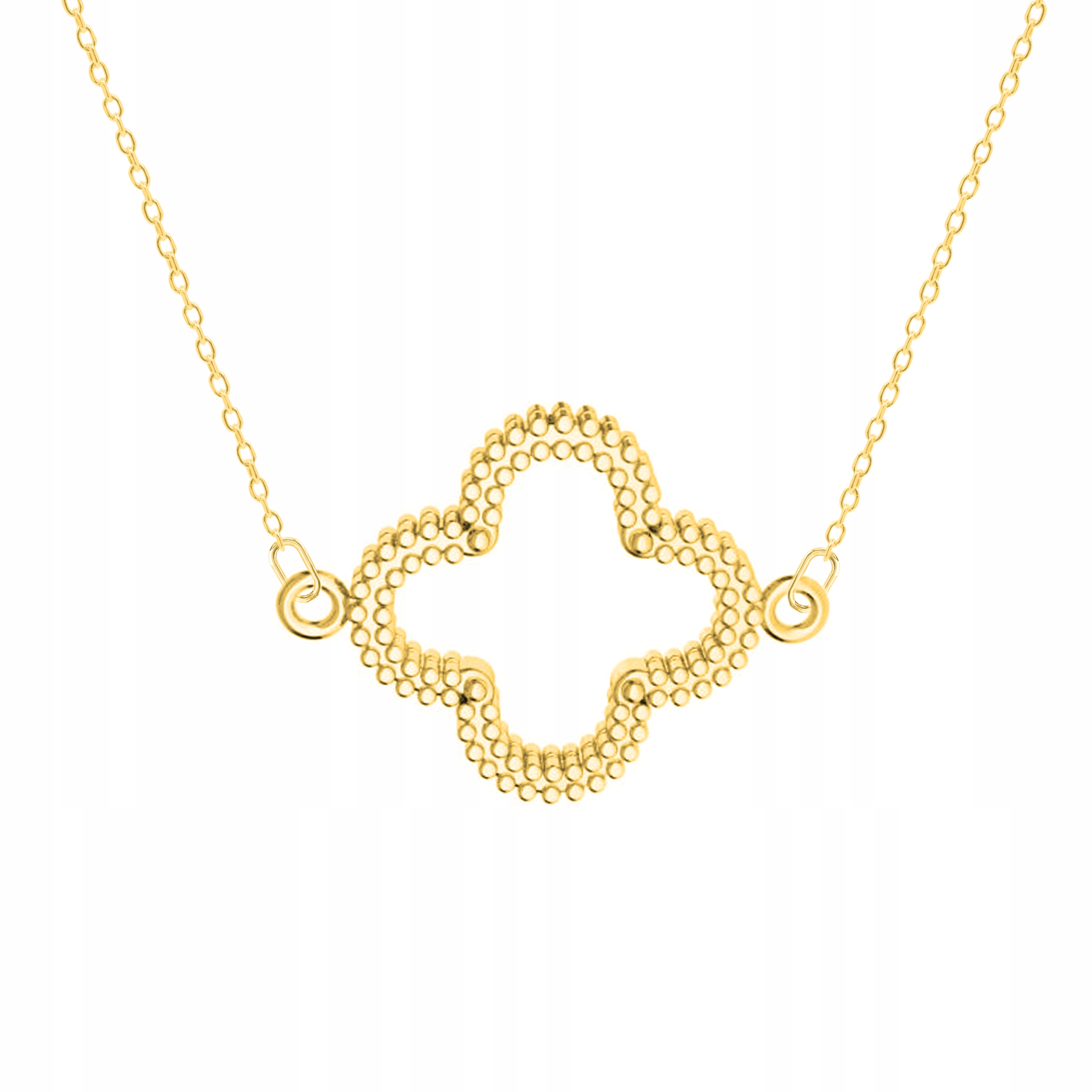 Řetízek zlatý náhrdelník 925 Květina Čtyřlístek