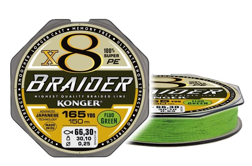 Plecionka Braider X8 Lime Green 0,14/150