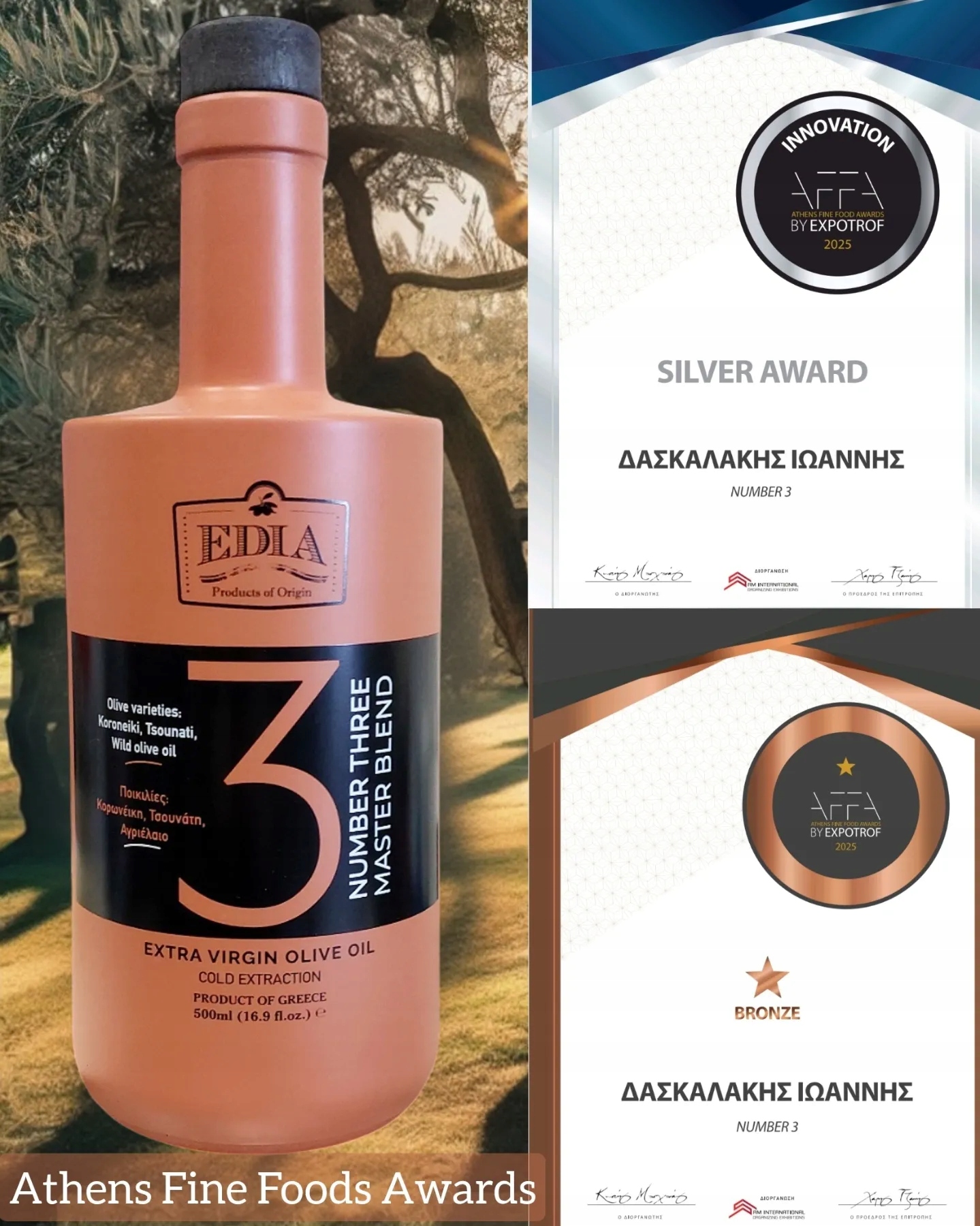 Edia Crete č. 3 Řecký extra panenský olej ze 3 odrůd oliv 500 ml Premium
