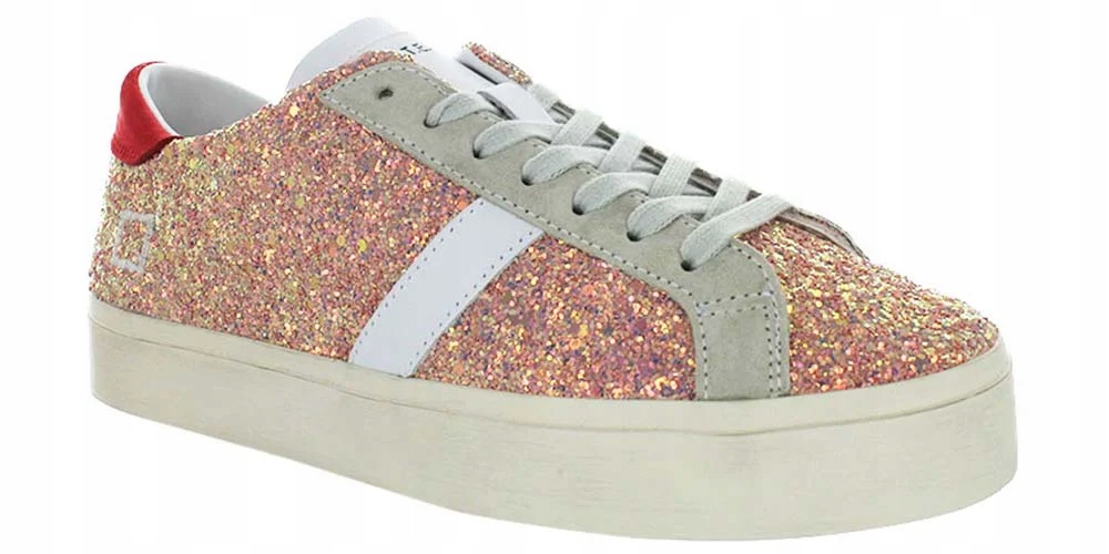 D.a.t.e. Dámské polobotky Hill Double Glitter velikost 39 Růžová kůže