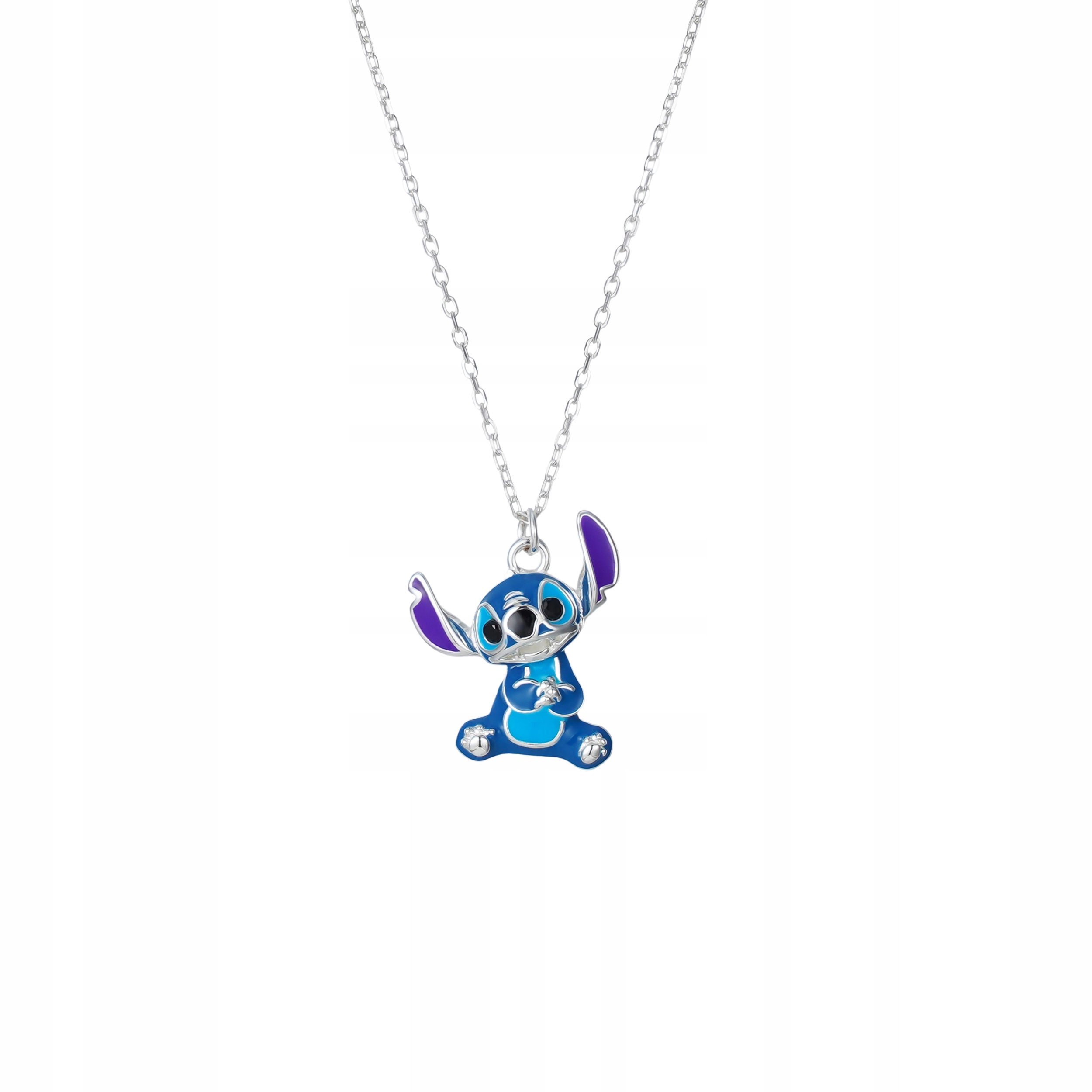 Naszyjnik Disney Stitch Niebieski Srebro próba 925 Regulowany do 40 cm