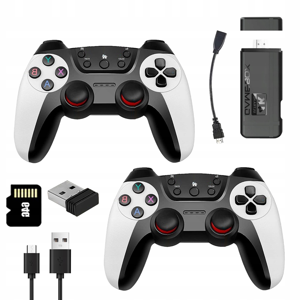 Konsola Retro Gra Telewizyjna Bezprzewodowa Hdmi +2PADY Tv +30000 Gier