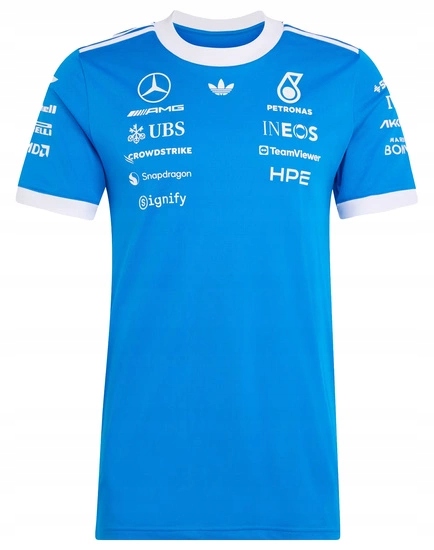 Tričko Mercedes-AMG Petronas F1 adidas 2026 Blue Wonder vel. M