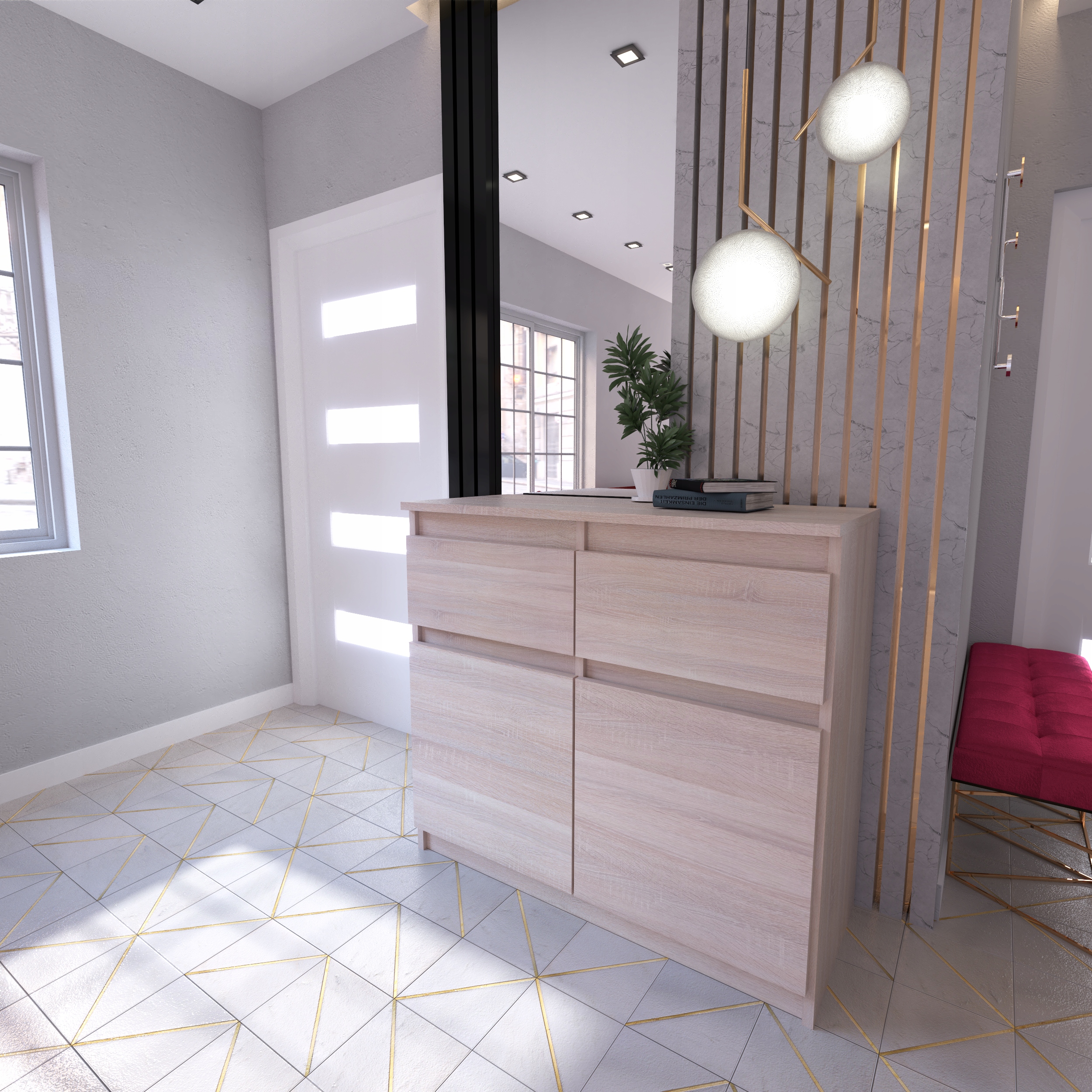 Komoda OLA szafka 80, 2 szuflady nowoczesna pojemna rtv DĄB SONOMA system Kod producenta M24_K80OLA_DS