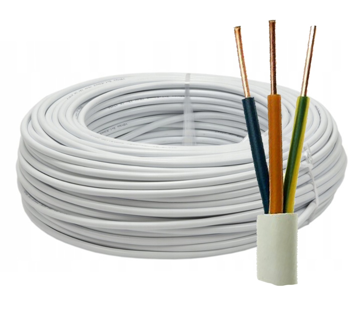 Przewód Okrągły YDYżo 3X2,5 750V Elpar 1szt.=100m