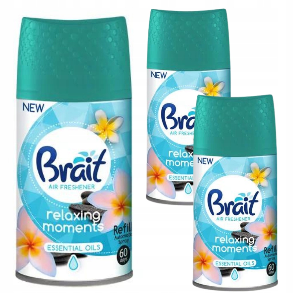 Odświeżacz Powietrza BRAIT Relaxing Moments Wkład Zapas Spray 250ml PAKIET