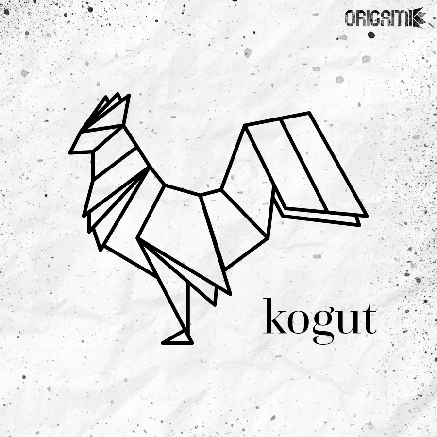 Kohout dřevěná dekorace Origami 80 cm do domácnosti