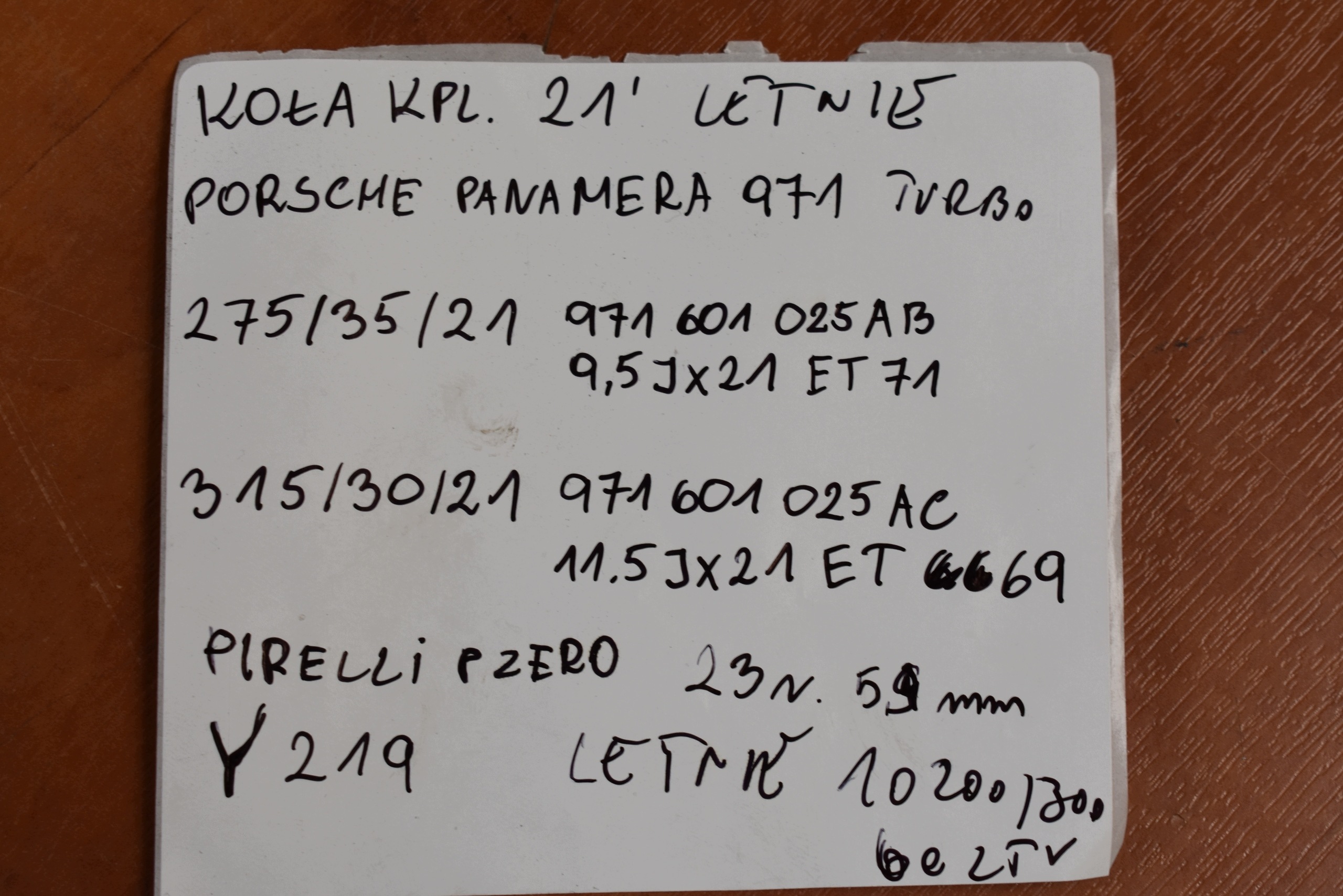 CERCHI ruote 21' NO PORSCHE PANAMERA 971 TURBO estive 2023 R. 1