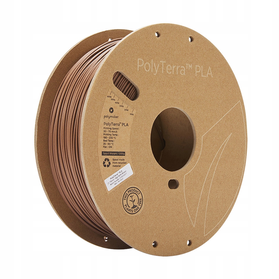 Filament PolyMaker PolyTerra PLA 1,75mm Earth Brown Brązowy 1kg