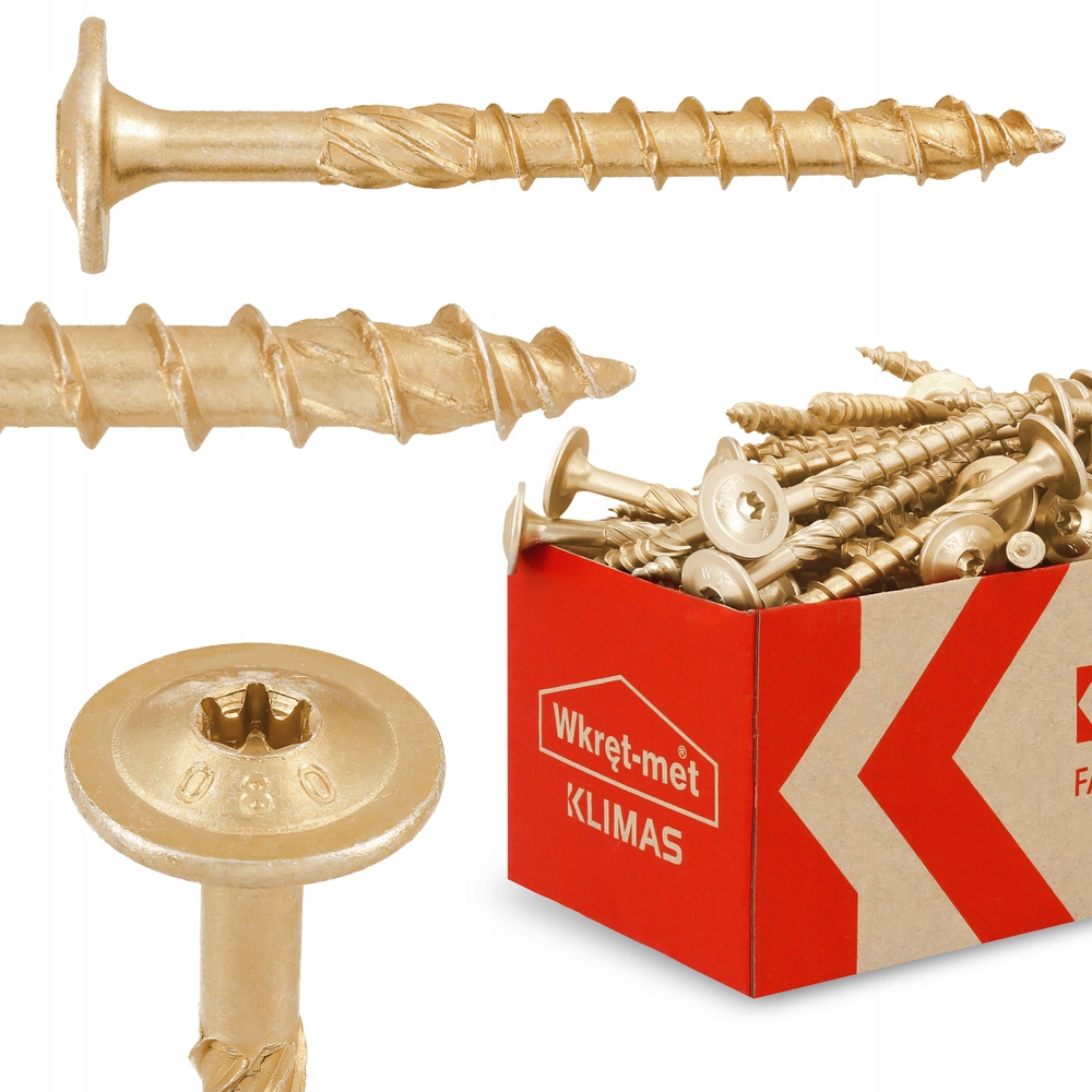 

Wkręty ciesielskie Talerzowe do drewna Torx 8x80