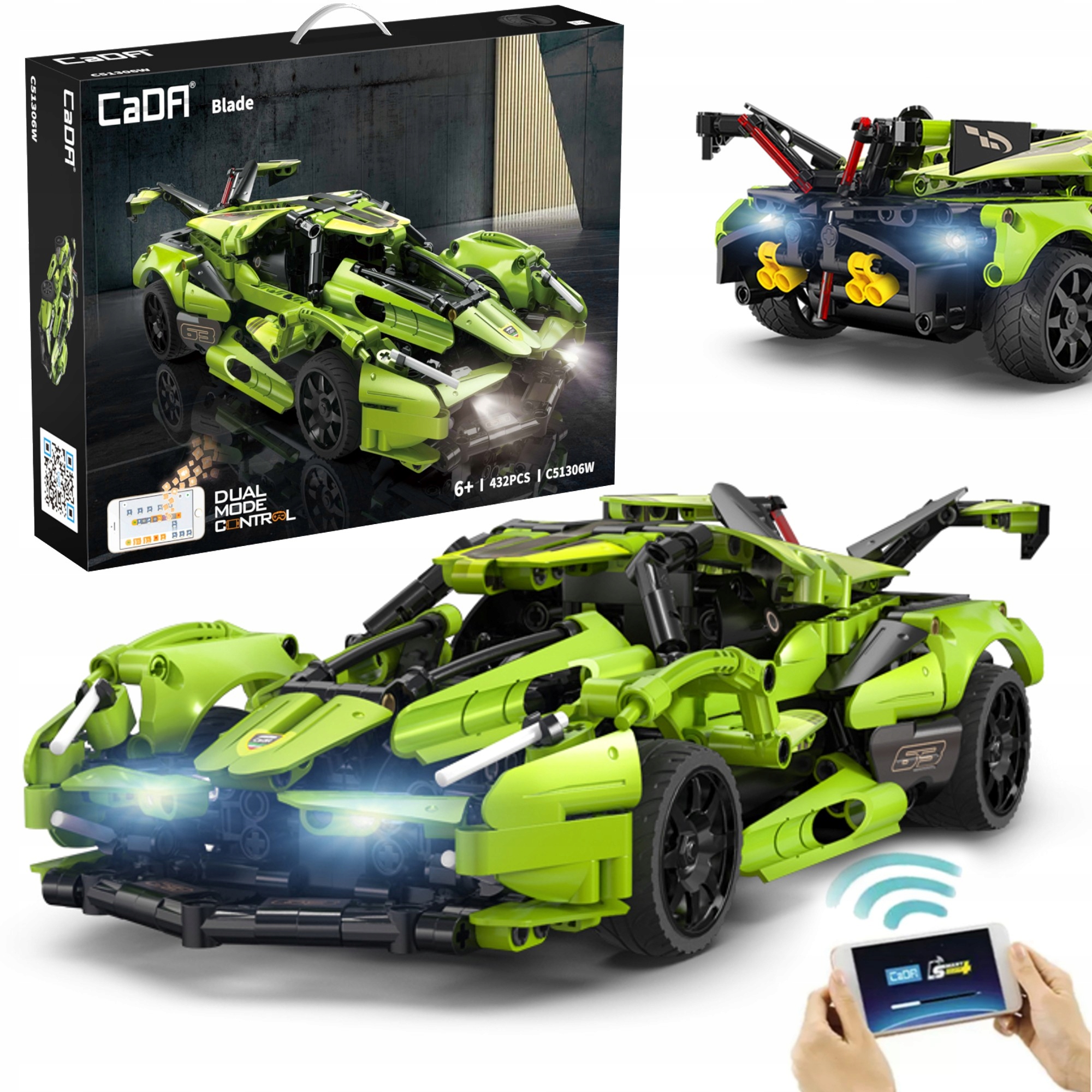 Klocki Cada Auto Zdalnie Sterowane Balde 432 Elementy Rc Dual Mode Led