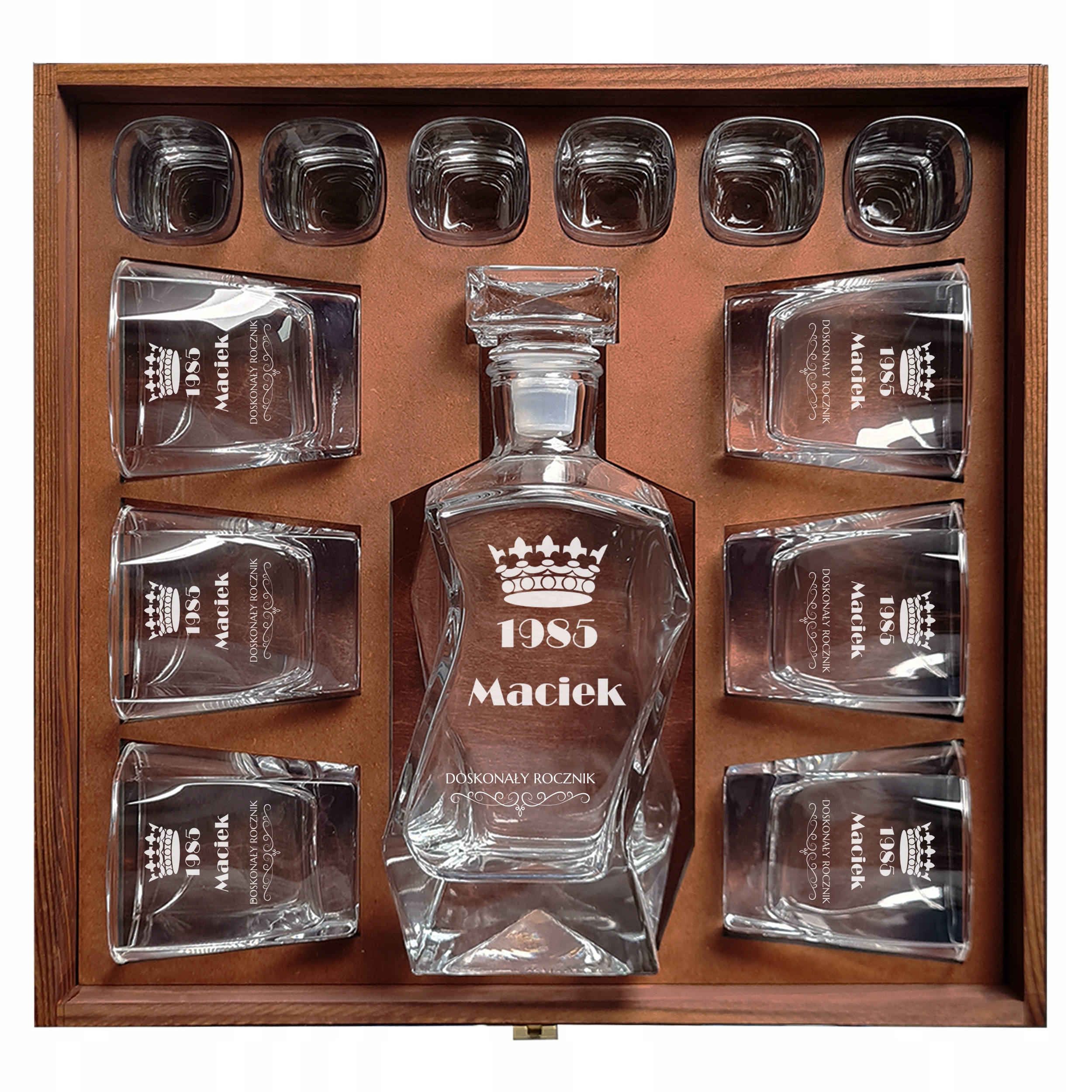 Sada karafa, 6 sklenic, 6 skleniček Dárek k 18., 30., 40., 50., 60. narozeninám