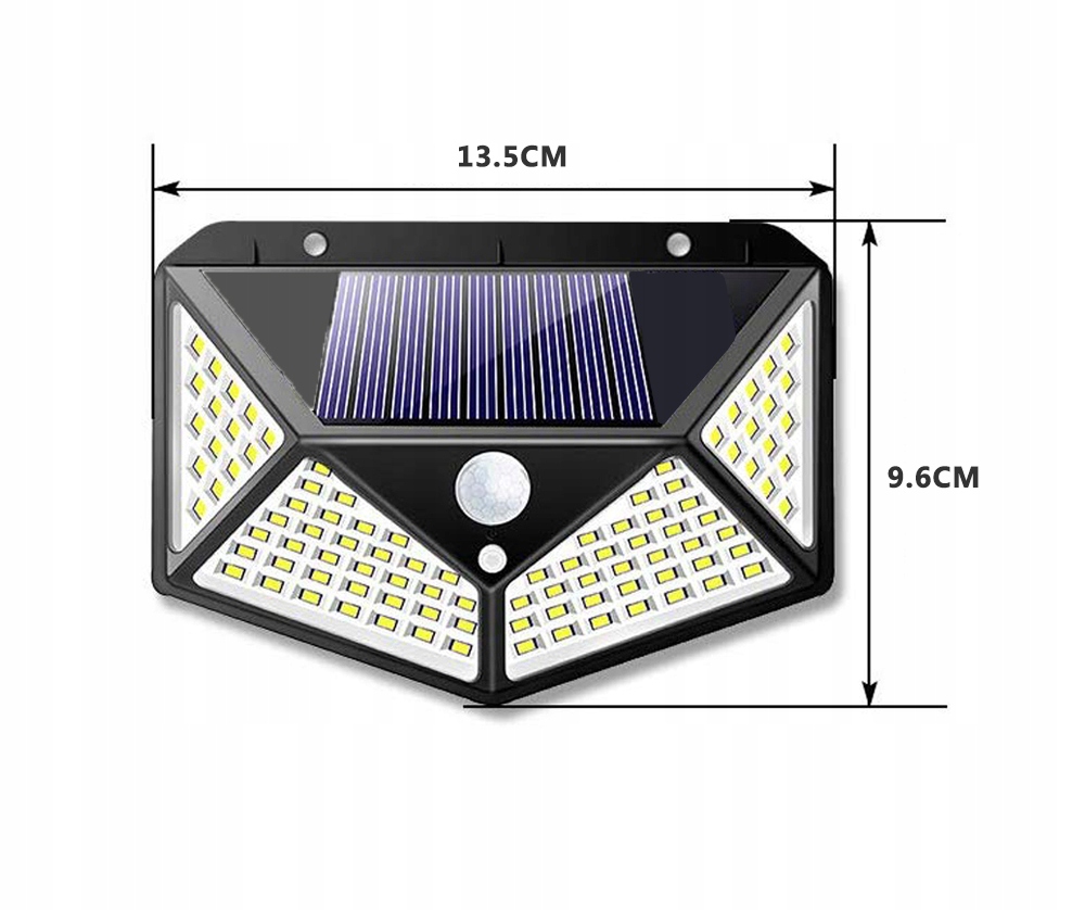 LAMPA SOLARNA CZUJNIK RUCHU ZMIERZCHU 100 LED SMD Waga produktu z opakowaniem jednostkowym 0.16 kg