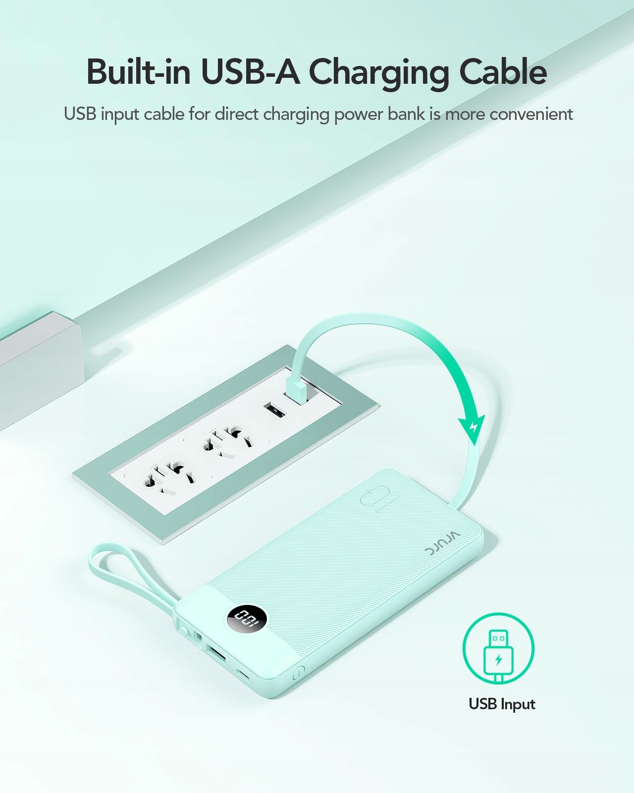 VRURC Powerbank 10000mAh USB C iPhone Huawei Samsung iPad LED — miniatura 6