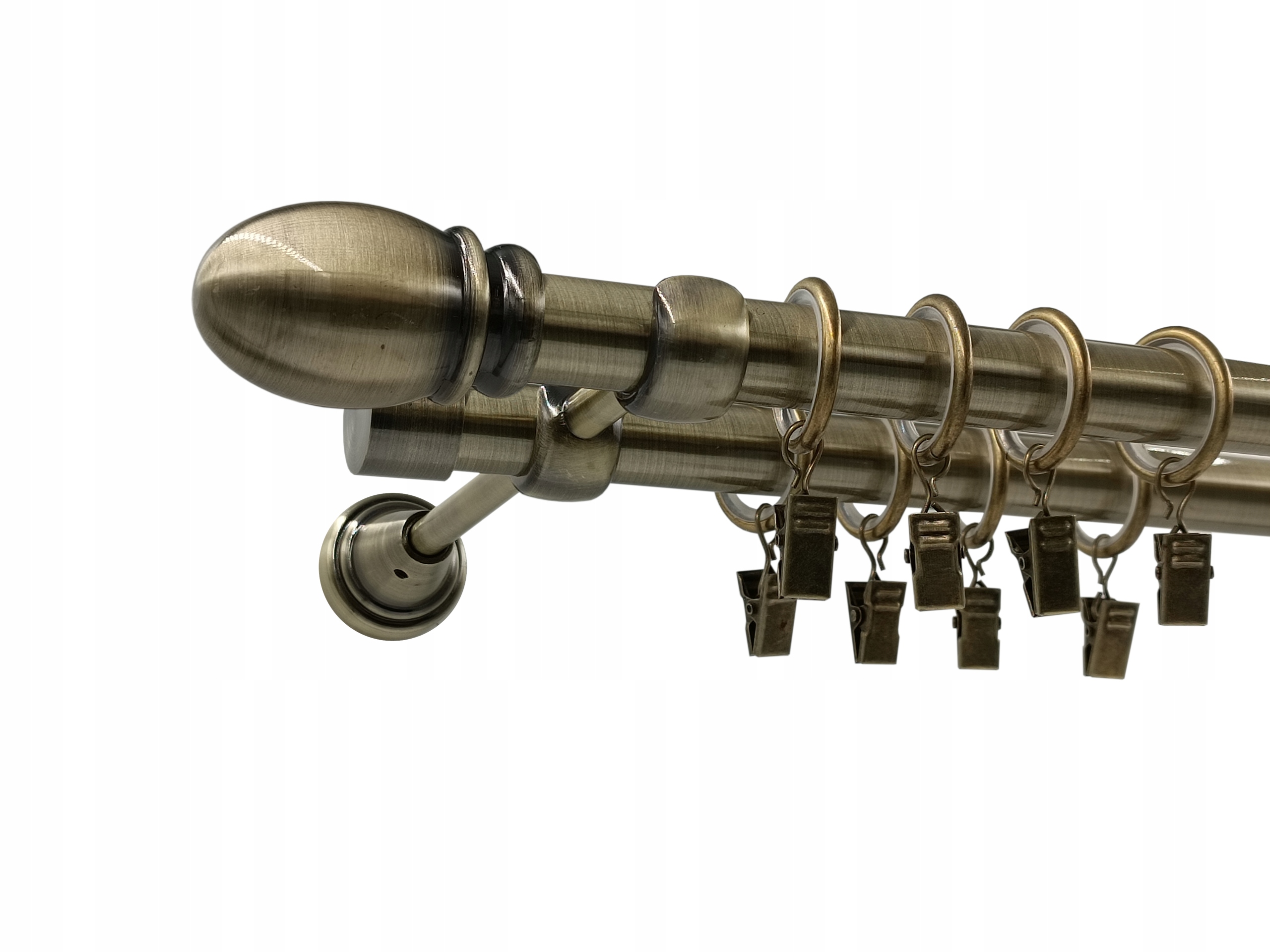 Garnýž Kovový Lux 19+19mm galvanizovaný Zlato Antik 400cm MIX Koncovek