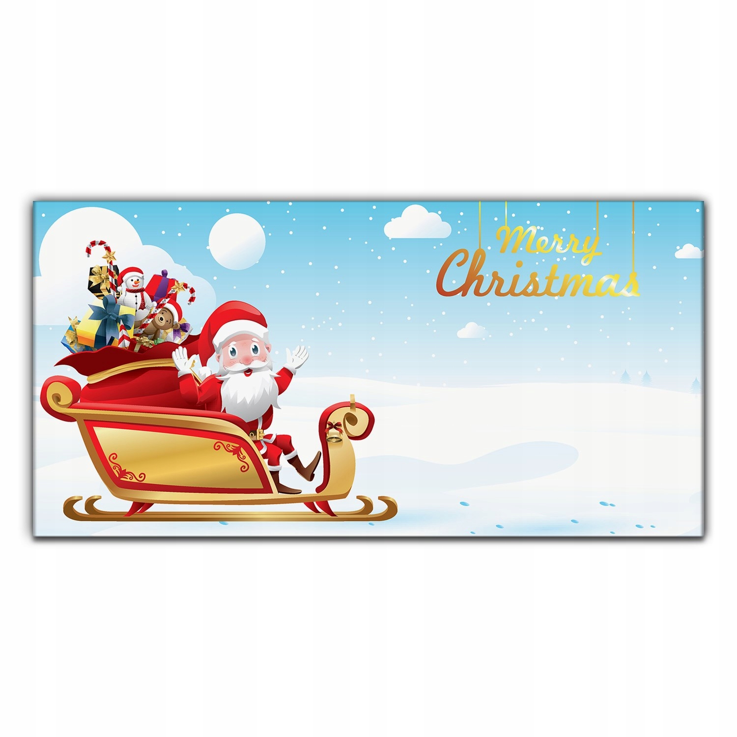 obraz na plátne Sane a soby 140x70 cm