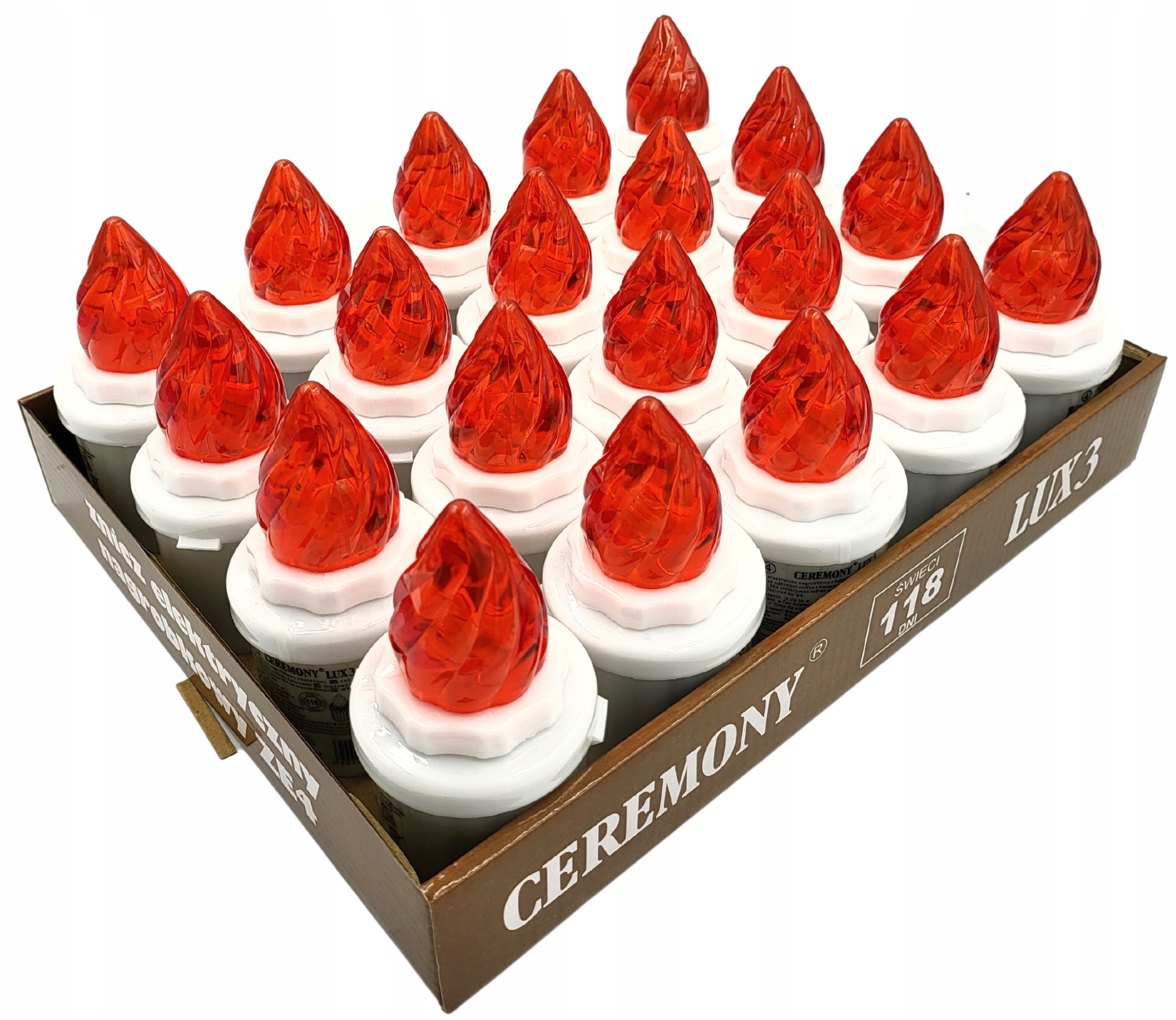 

20x Wkłady do zniczy Led czerwone 118dni baterie